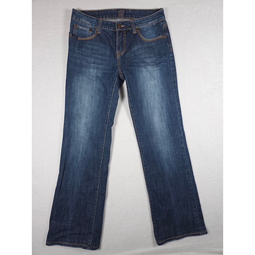 Cowgirl Up Bootcut Jeans Don't Fence Me In Size 8 W30 L34 Blue Western Long